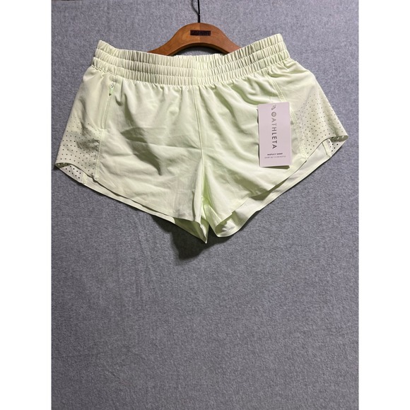 Athleta Pants - Athleta Hustle 3" Short Womens Small Pale Lime Green Running Athletic Shorts NWT